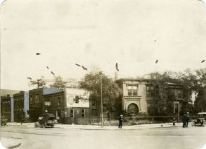 Southeast corner of Witherell Street and Adams Avenue, c. 1918.