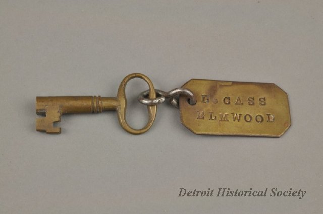 This key unlocks the Lewis Cass mausoleum in Elmwood Cemetery.